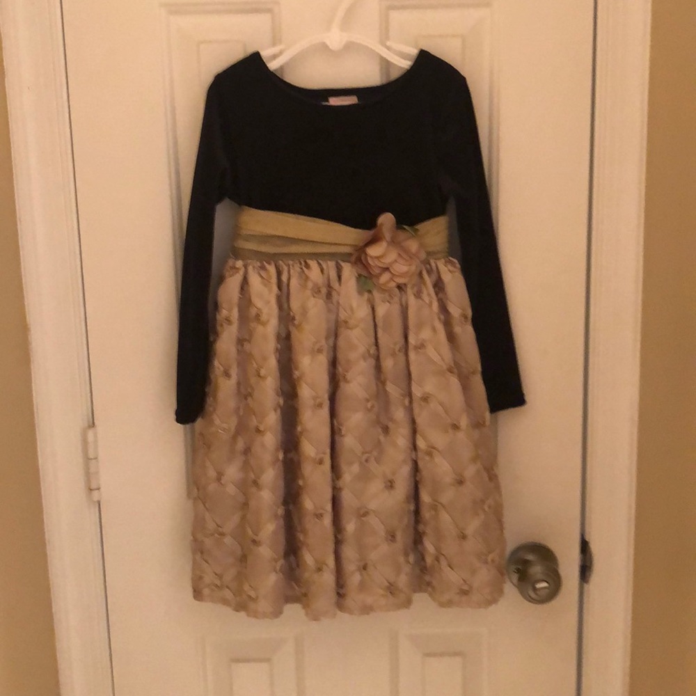Girls black & gold dress
